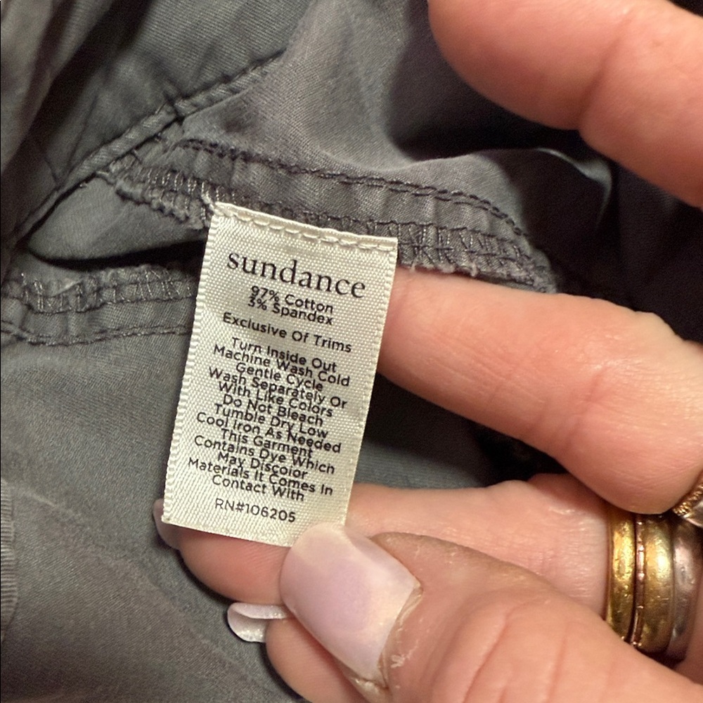 Sundance Gray Embroidered Cargo Pant Size 10 - Picture 10 of 10